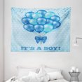 thumbnail image 1 of Gender Reveal Decorations Tapestry, Balloons on Nostalgic Polka Dots Backdrop Childbirth Celebration, Wall Hanging for Bedroom Living Room Dorm Decor, 80W X 60L Inches, Sky Blue, by Ambesonne, 1 of 2