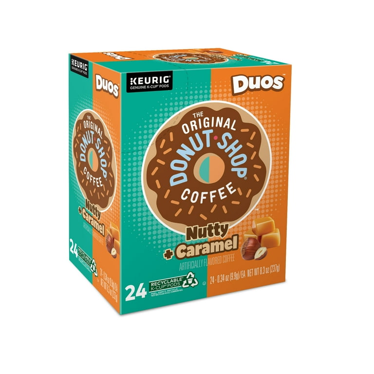The Original Donut Shop Duos Nutty Caramel Keurig Single Serve K Cup Pods Medium Roast Coffee 24 Count