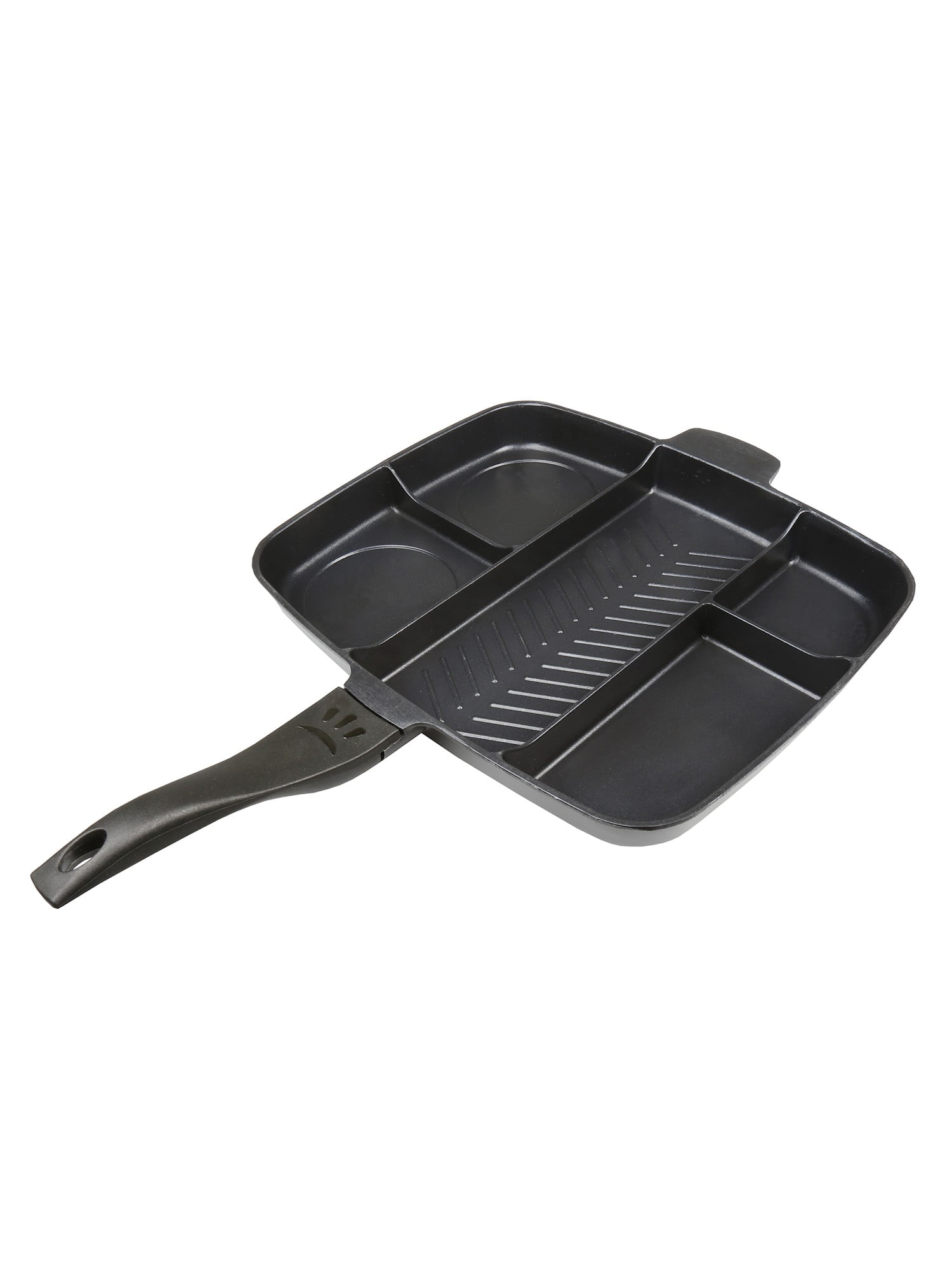 Volar Fashion Divided Nonstick Frying Pan Black Cast Aluminum Skillet With Separate Cooking Compartments Pfoa Free Walmart Com Walmart Com