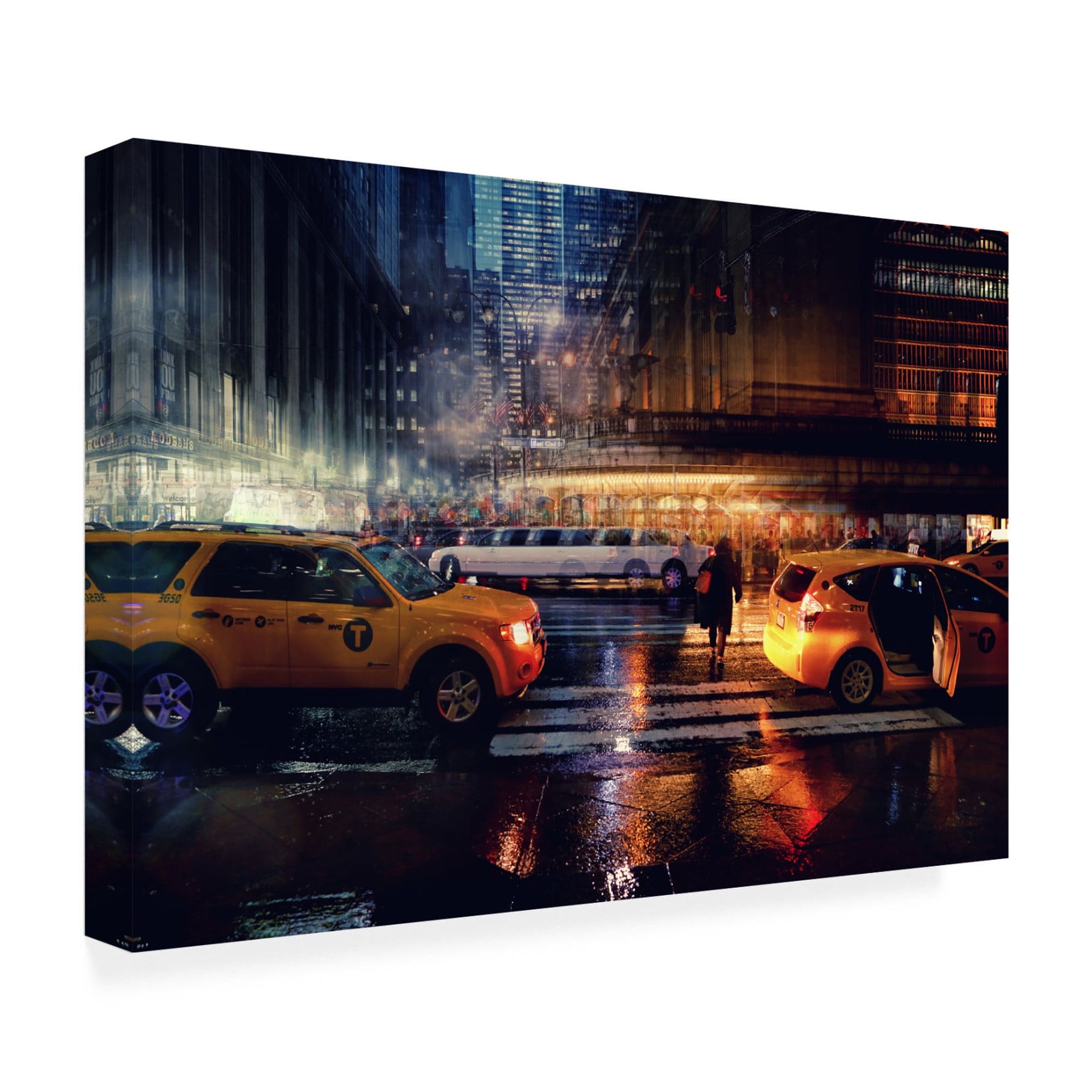 Canvas Wall Art - Massimo Della Latta 'Taxi' Wall Art for Living Room, Bedroom, or Office Décor by Trademark Fine Art - 19 x 12 Inches