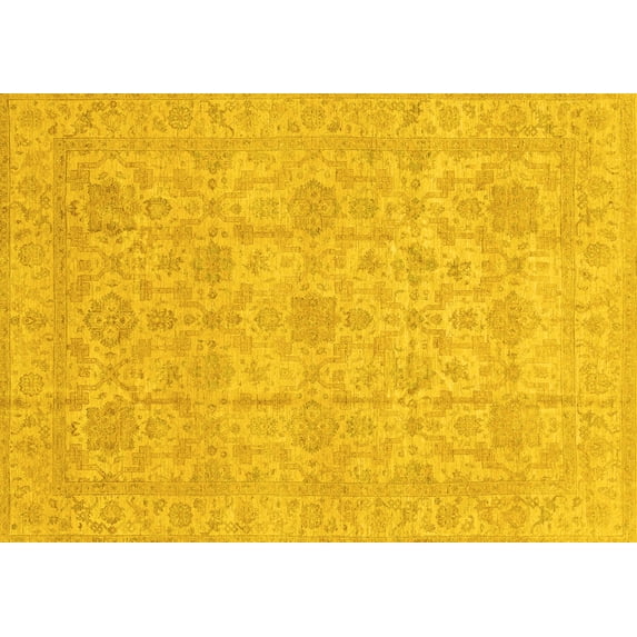 Ahgly Company Indoor Rectangle Oriental Yellow Traditional Area Rugs, 3' x 5'