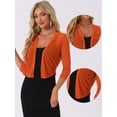 thumbnail image 2 of DARING DIVA Open Front Bolero 3/4 Sleeve Chiffon Shrugs Mesh Cardigan S Orange, 2 of 6