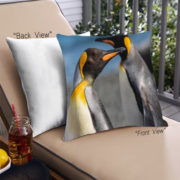 Ahgly Company Animals Penguin Outdoor Throw Pillow, 18 inch by 18 inch