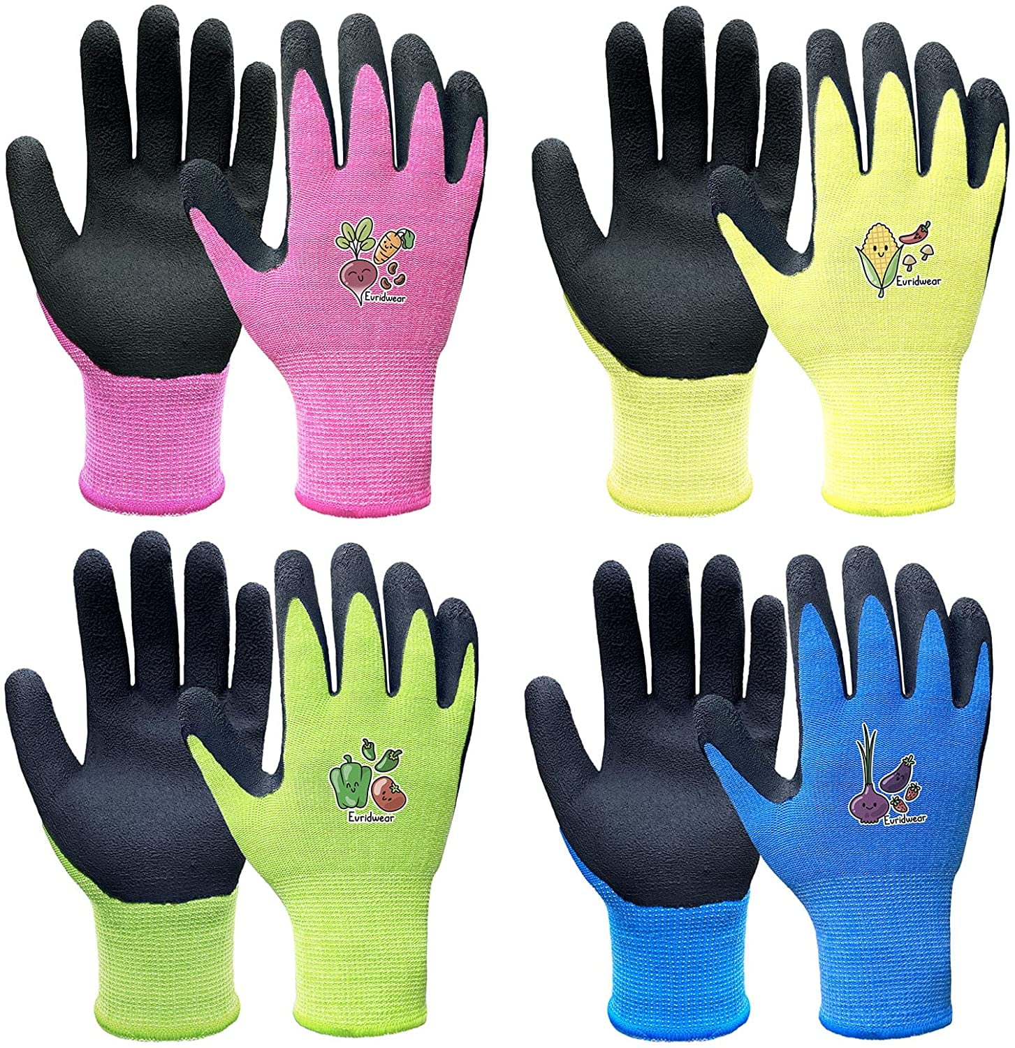 EvridWear Children Kids Gardening Latex Painting Work Gloves, S (57yr