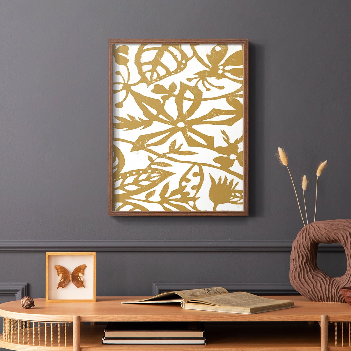 White On White IV V30 Framed Print in Brown Solid Wood 8 x 10 Framed Print
