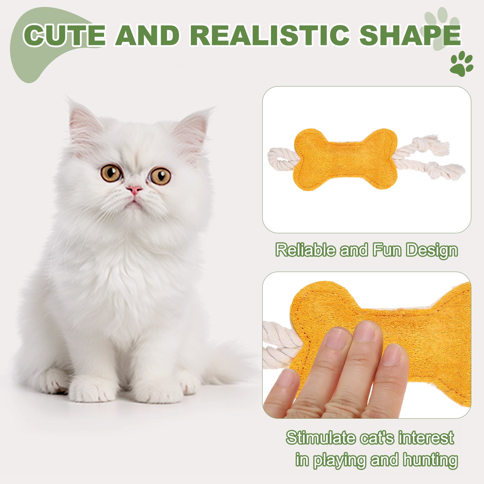 Uxcell Bite Resistant Catnip Playing, Durable and Interesting, 3 Types Cat Teeth Chew Playing Catnip Filled (Bone Star Flower, 3 Pcs), Intended for Bedroom / Balcony / Living Room