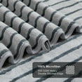 thumbnail image 3 of Jessy Home 4 Pack Dark Gray Bicolor bar Stripe Large Bath Towels Set Oversized Bath Sheet Soft Towel Set, 3 of 8