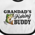 thumbnail image 4 of Inktastic Grandad's Fishing Buddy Boys Baby Bib, 4 of 4