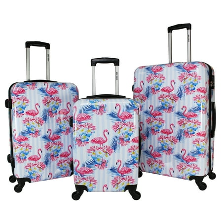 World Traveler Flamingo 3-Piece Hardside Spinner Combination Lock Luggage (Best Travel Sites In The World)
