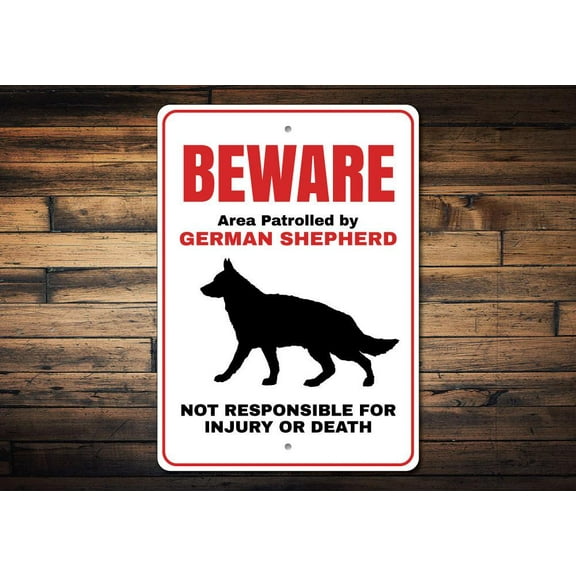 German Shepherd Novelty Decor, Metal Wall Sign - 10x14 Inches