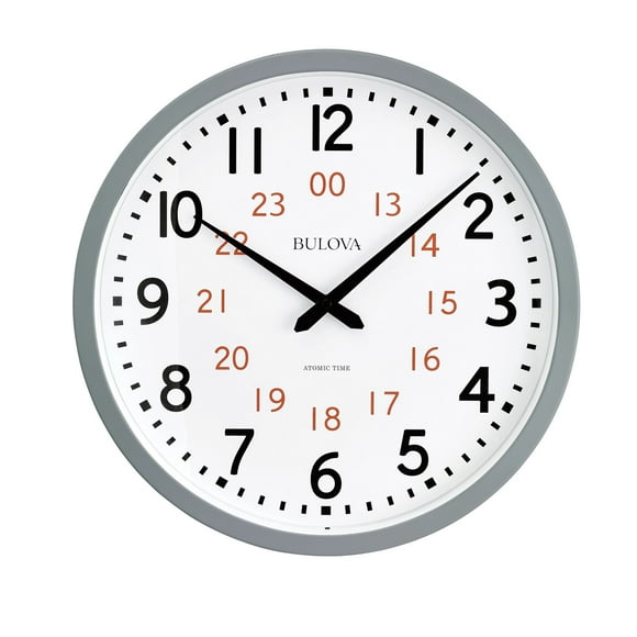 Bulova Atomic Analog wall Clock Model C5003 Atomic Time 1 sets Automatically quartz battery.