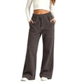 thumbnail image 2 of fatyb Girls Wide Leg Pants High Elastic Waistband Casual Trousers with Pockets Kids Girls Fashion Long Pants, 2 of 6