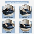 thumbnail image 5 of Living Room Sofas Loveseat Sofa, Comfortable Deep Seat Sofa Bed, Modern Small Corduroy Couch for Living Room Bedroom,Reversible Cushion with Pillows,No Assembly Required, Dark-blue,Comfortable Sofas, 5 of 7