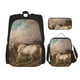 thumbnail image 1 of Easygdp Three Horses Oil Painting Mochila para Niños y Niñas con Set de Caja de Almuerzo y Estuche para Lápices 3 en 1, Mochila Escolar Estampada para Adolescentes, 1 of 7
