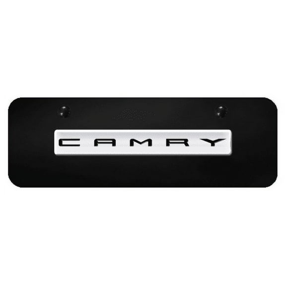 Toyota Camry 3D Chrome Logo on Black Coat Mini License Plate Official Licensed