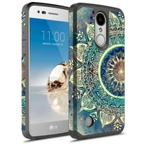 LG Aristo Case, LG Phoenix 3 Case, LG K8 (2017) Case, LG Fortune Case, LG Risio 2 Case, LG Rebel 2 LTE Case, KAESAR Dual Layer Graphic Fashion Cute Colorful Case for LG LV3 - Green Mandala