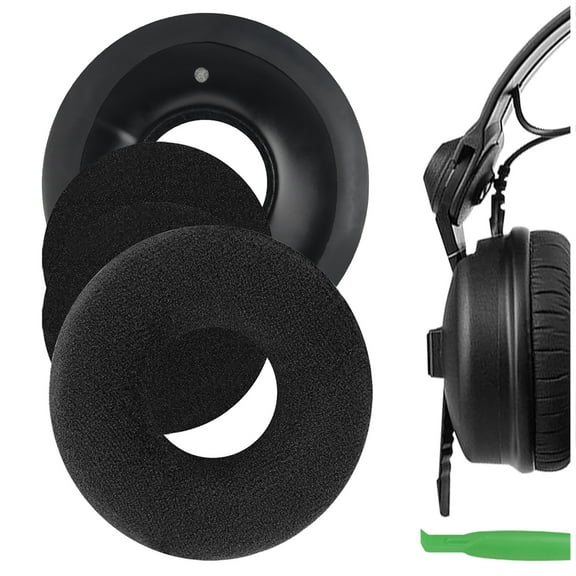 Geekria Comfort Velour Replacement Ear Pads Compatible with Sennheiser HD25-1, HD25, HD25SP, 25SP-II Headphones, Ear Cushions with Video Guide (Black)
