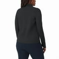 thumbnail image 3 of Mondetta Women's Long Sleeve Active Ribbed Quarter-Zip Pullover with Thumb Holes (Black, X-Small), 3 of 5