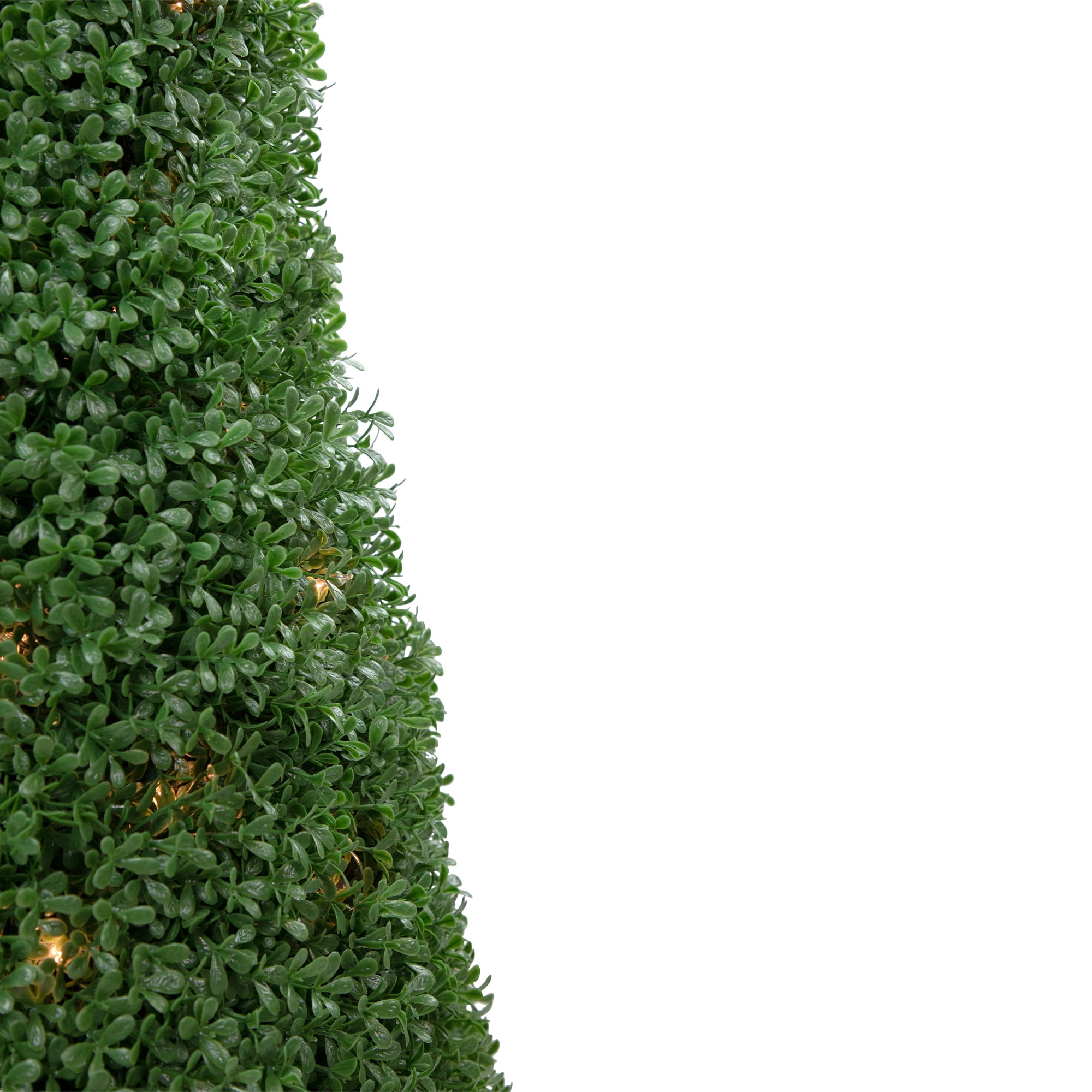 4' Pre-Lit Artificial Boxwood Cone Topiary Tree with Round Pot  Clear Lights - 14
