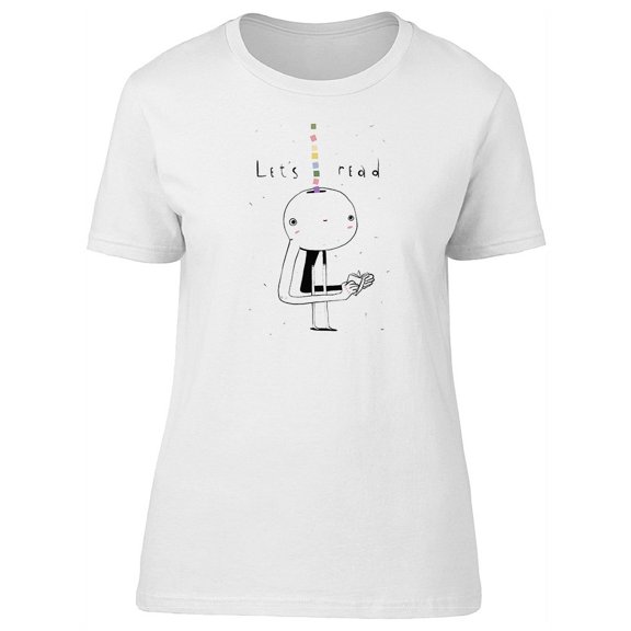 Lets Read, Funny Boy Learning T-Shirt, Medium