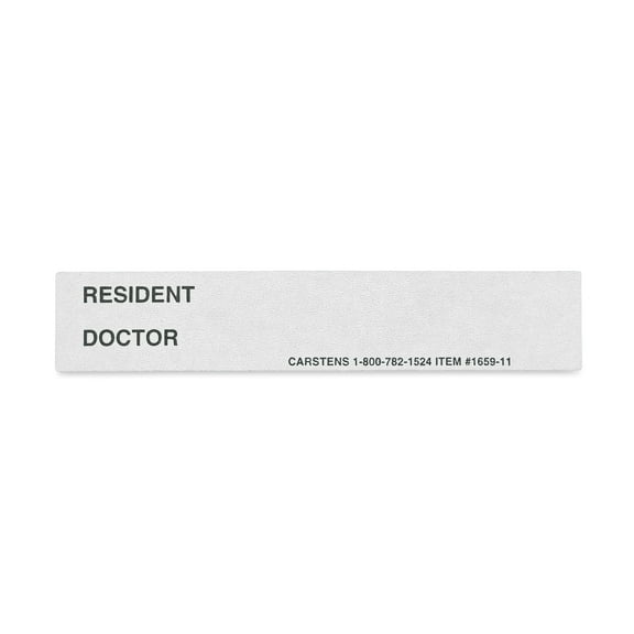 Carstens - White Resident / Doctor Preprinted ID Cards for 1.5 – 4” Ring Binder Spines - Pack of 100 (1659-01) - Ideal Medical Record Labels for 3 Ring Binders