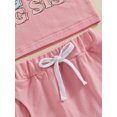 thumbnail image 6 of Bagilaanoe 2pcs Toddler Baby Girl Shorts Set Short Sleeve Letter Print T Shirt Tops + Shorts 12M 18M 24M 3T 4T 5T Kids Casual Summer Clothes, 6 of 8