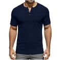 thumbnail image 2 of Antinious Men Ribbed Knit Solid Crewneck Short Sleeve Business Work Fitness Casual Tops, 2 of 5