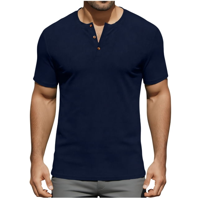 Usted Es Más Que una Prueba de Puntuación Estilo de Camisa Casual de Color Sólido Botón de Manga Corta Cuello Redondo Blusa, Hombre Casual de Manga Corta Botón Abajo Camisas Suéter