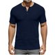 thumbnail image 1 of Usted Es Más Que una Prueba de Puntuación Estilo de Camisa Casual de Color Sólido Botón de Manga Corta Cuello Redondo Blusa, Hombre Casual de Manga Corta Botón Abajo Camisas Suéter, 1 of 6
