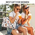thumbnail image 5 of Large Capacity Tote Bag,White Footballs with Leopard Spots Pattern Handbag Fashion Luxury Tote Bag,15.7"x13"x 5.1" Inches,Laptop Compatible, 5 of 6