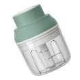 thumbnail image 2 of Picadora de ajo eléctrica inalámbrica con carga USB, 3 cuchillas, para condimentos, carnes y suplementos alimenticios, color verde., 2 of 14