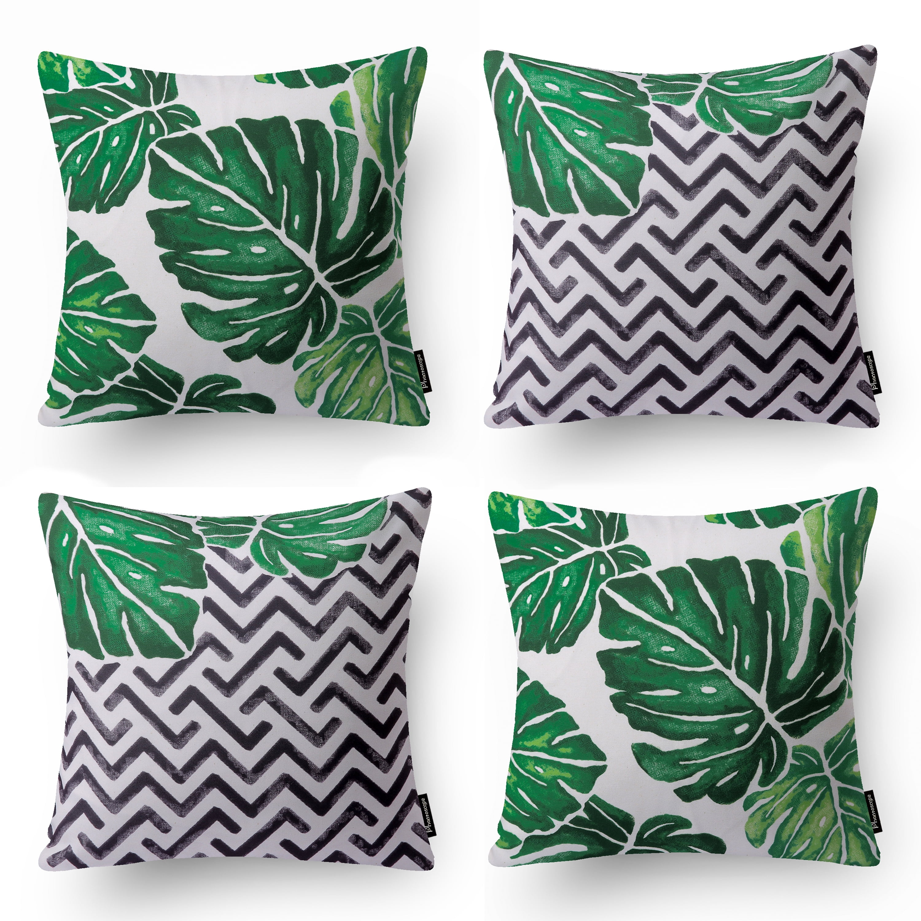 18" Square Pillowcase Cushion Cover Waist Home Decor Tropical Plant Leaves Print 