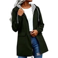 thumbnail image 2 of Ynynloco Women Waterproof Outdoor Hiking Raincoat Machine Washable Lined Rain Jacket Lightweight Hooded Jackets Trench Coats S-XXL, 2 of 9