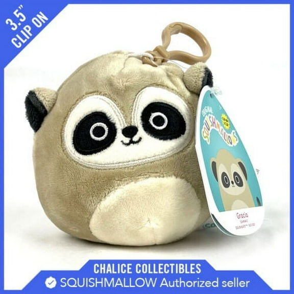 Squishmallow Kellytoy Plush Gracia Meerkat 3.5" Clip On Key Chain Back Pack NWT