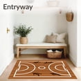 thumbnail image 3 of ODIKA 8'x10' Machine Washable Non-Slip Area Rug, Basketball Court Hardwood Floor Covering with Hoop Details High Traffic Rug with Pad, Brown, 672753, 3 of 8