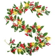 joyhalo 5.9ft Christmas Holly Berry Garland with Strings Decorations for Indoor Outdoor Home Fireplace Decoration for Winter Xmas Holiday New Year Decor