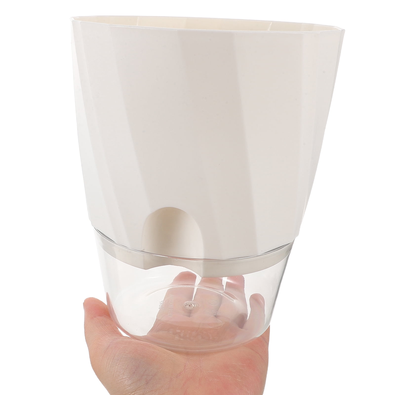 Homoyoyo 3-Pack Self-Watering Flower Pots White Plastic for Indoor and Outdoor Plants with Automatic Watering