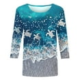 thumbnail image 5 of JTZGDY Western Shirts for Women Plus Size Ethnic Style Tops Plus Size 3/4 Lenght Sleeve Vintage Bleached Crewneck Tunic Tees Loose Oversied Graphic Tshirt Tops Multicolor#07 XL, 5 of 6