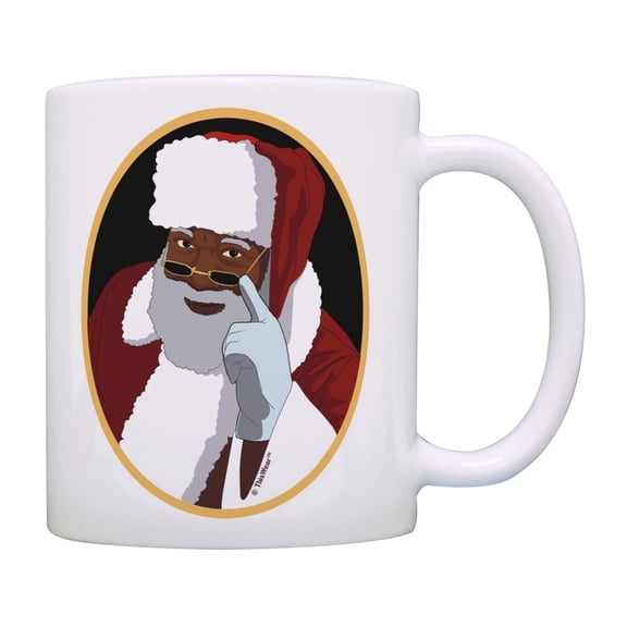 ThisWear Black Santa Secret Ceramic 11oz Coffee Mug
