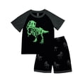 thumbnail image 5 of WIBACKER 2-8Y Boys Glow in Dark Pajamas Sets Cotton Dinosaur 2-Piece Summer Sleepwear for Kids, 5 of 6