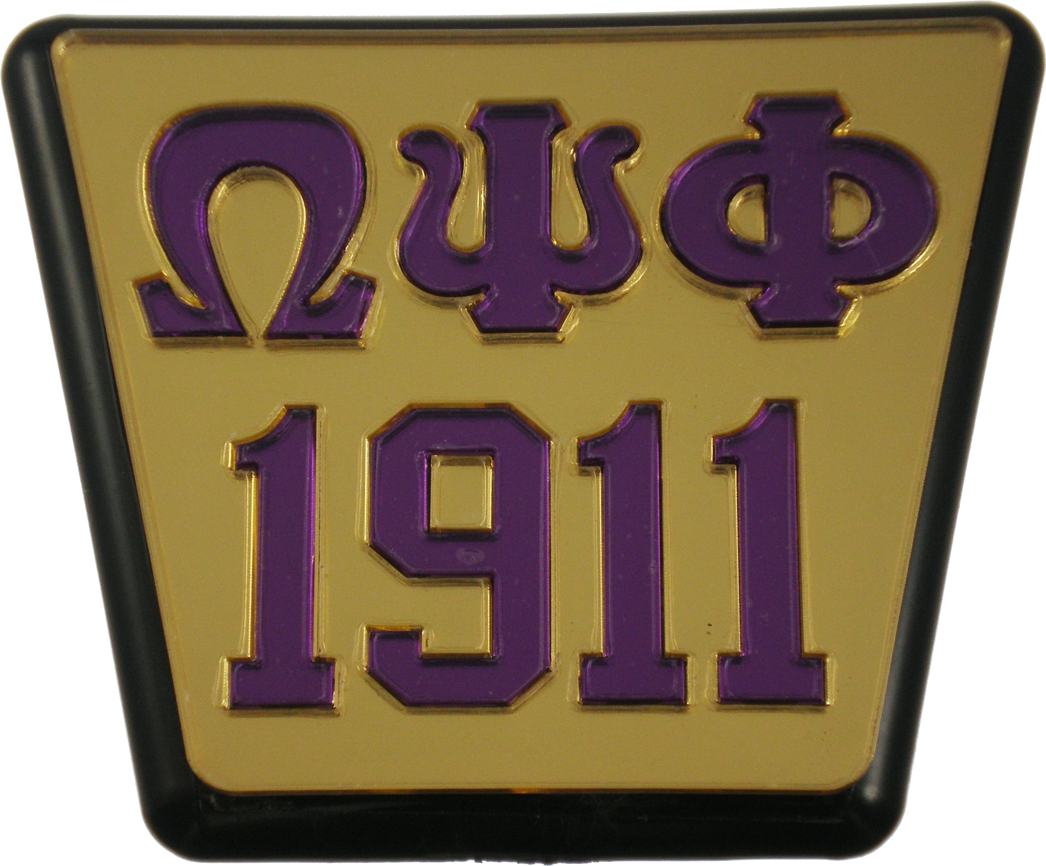 Omega Psi Phi 1911 Trailer Hitch Cover [Gold/Purple - 2