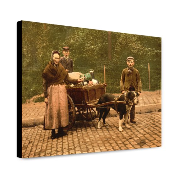 Canvas Print: Milksellers, Brussels, Belgium, circa 1890
