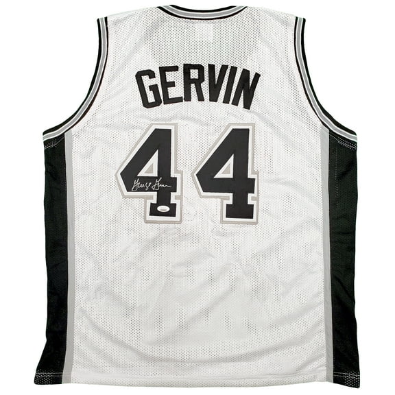 San Antonio Spurs George Gervin Autographed White Jersey JSA 197001