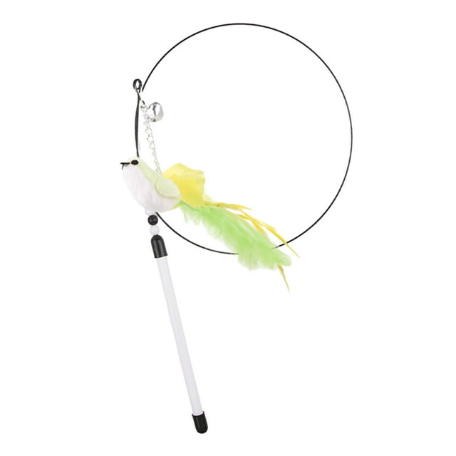 TISHITA Cat Feather Toy Accompany Activity Play Handheld Chasing Cat Teaser s Toy
