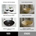 thumbnail image 3 of VIGO Cavalli Modern Black Matte Shell Glass Round Vessel Bathroom Sink, 3 of 9