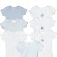 thumbnail image 4 of Spasilk Unisex-Baby Newborn Short Sleeve Lap Shoulder Bodysuits, 7 piece - Blue Bodysuits, 4 of 8