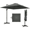 thumbnail image 1 of Outsunny Parasol Suspendu Déporté Carré 8'x8' pour Patio avec Base en Croix Gris Foncé, 1 of 10