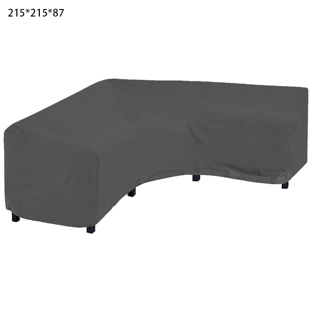 V-Shaped Heavy-Duty Oxford Cloth Windproof Waterproof Dustproof and UV-Proof Sofa Protective Cover for Outdoor Patio Sofa Mini Office Depot Garden Furniture Cover 215/×215/×87cm