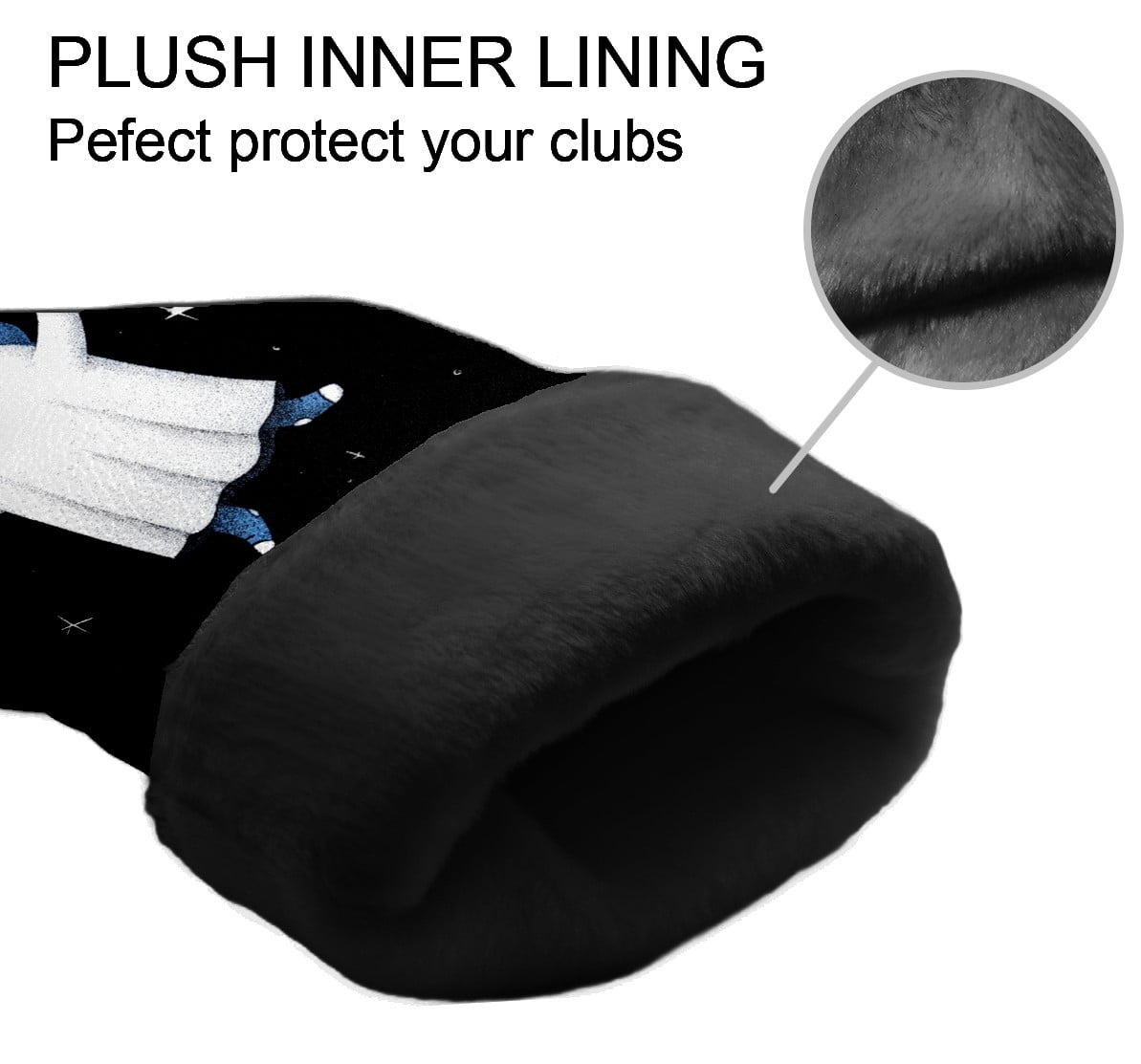 Golf Club Covers, Blue Hat Ghost Premium PU Leather Driver Hybrid Putter Head Covers with Velvet Lining, Waterproof Golf Gifts for Men Women