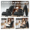 thumbnail image 3 of Wide Criss Cross Chair with Flip Up Back Cushion and Arms, Ergonomic Cross Legged Office Chair with Dynamic Lumbar Support, Upholstered Swivel Rolling Vanity Chair for Customized Comfort, 3 of 8